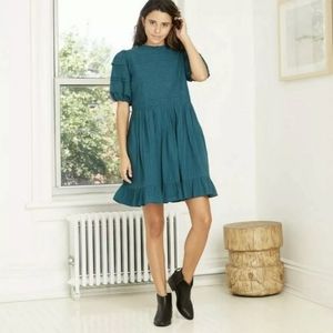 Universal thread dark teal babydoll dress